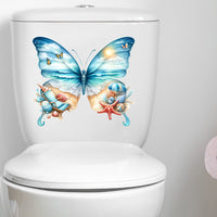 Waterproof Beach Butterfly Self-Adhesive Wall Decal for Windows, Glass, Bathroom, Toilet Decoration
