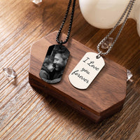 Customizable Stainless Steel Dog Tag Photo Pendant Necklace for Men and Women
