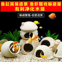 Aquarium Ceramic Breeding Cave and Shelter for Cichlids and Small Fish