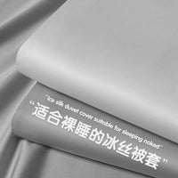 Washed Ice Silk Duvet Cover Set Summer Cooling Quilt Cover for Single Bed Dormitory Home