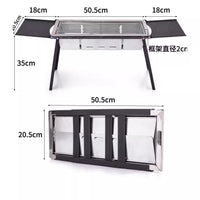 Stainless Steel Portable Folding BBQ Grill for Outdoor Picnic and Home Use, Charcoal Barbecue with Drawer