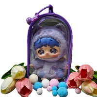 PVC Dustproof Storage Bag for 15cm Cotton Dolls, Thickened Portable Carrier for Outings