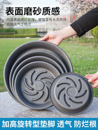 Thickened Resin Plant Pot Saucer with Wheels - Round Breathable Base for Potted Plants