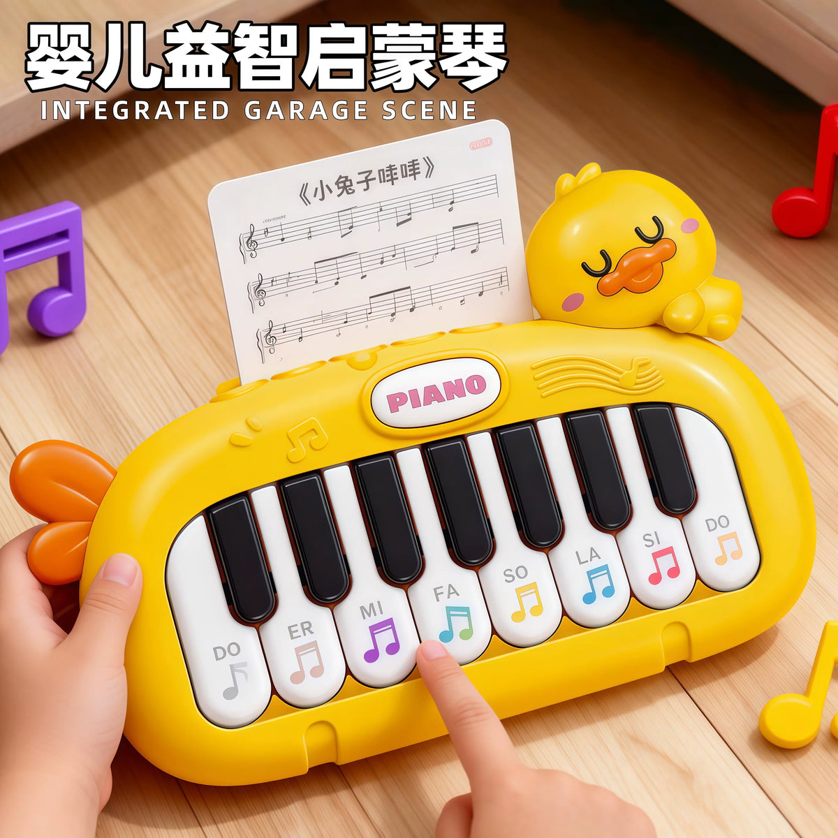 Kids' Electronic Piano Toy with Lights and Music for Early Education
