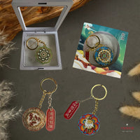 Dunhuang Mogao Grottoes Rotating Metal Keychain "Good Luck Always Present" Souvenir