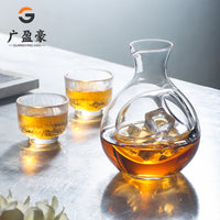 Japanese Style Crystal Glass Ice Wine Decanter Sake Pot Cold Brew Coffee Server