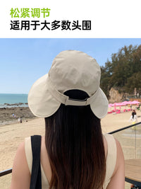 Women's Foldable UV Protection Sun Hat with Wide Brim and Detachable Neck Flap