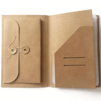 Vintage Kraft Paper 2-in-1 Travel Notebook with Storage Pouch for Journaling