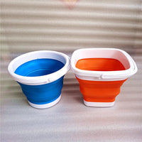 Foldable Silicone Fishing Bucket Portable Thickened Collapsible Water Pail for Outdoor Fishing and Car Use