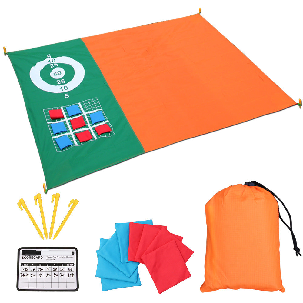 Outdoor Portable Moisture-Proof Pocket Beach Mat Lawn Picnic Sandbag Toss Party Game Mat