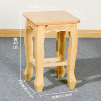 Cedar Wood Square Stool with Mortise and Tenon Joints, Retro Tiger Leg Design, Solid Wood Shoe Changing Bench