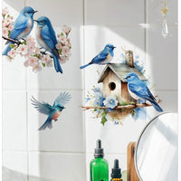 Blue Bird Toilet Seat Decal, Removable Bathroom Toilet Sticker AL Color 0025