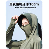 UPF 50+ Ice Silk Sun Protection Hoodie for Women, UV Protection Breathable Shawl Cape Top