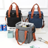 Insulated Lunch Bag with Aluminum Foil Lining, Large Capacity Thermal Cooler Tote for Work and Picnics