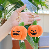 Halloween Pumpkin Ghost Plush Keychain Backpack Charm