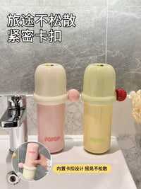 Portable Travel Mouthwash Cup Set with Toothbrush and Toothpaste Holder