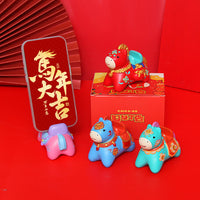 Year of the Horse Desktop Phone Holder Ornament with Money Bag Design, Lucky Charm Gift