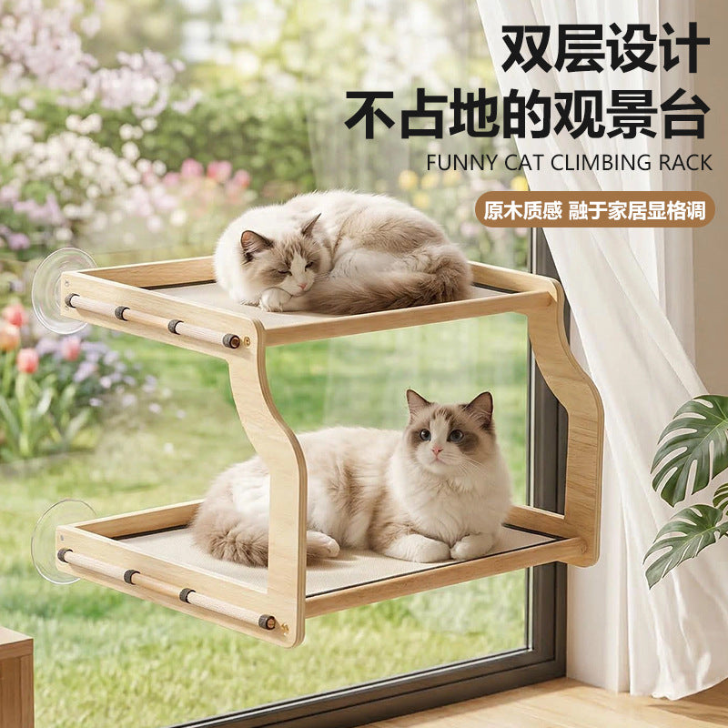 Window Mounted Cat Hammock with Suction Cups - Breathable Mesh or Scratch-Resistant Fabric