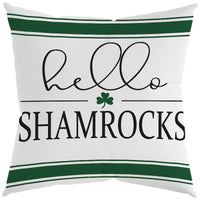 St. Patrick's Day Irish Print Linen Throw Pillow Cover for Sofa Decor