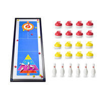 Mini Tabletop Bowling Curling Shuffleboard Game Set 3-in-1