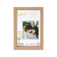 Double-Sided Glass Wooden Photo Frame with Easel Stand for Desk Display