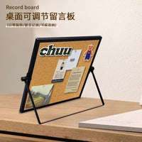 INS Style Double-Sided Cork Board with Stand for Photos, DIY Crafts, and Memo Display