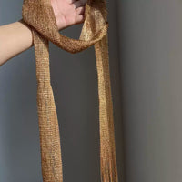 Starry Gold Tassel Scarf for Autumn/Winter - Elegant and Versatile Neckwear for Women