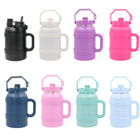 Large Capacity Stainless Steel Insulated Water Bottle with Handle and Straw, Portable for Outdoor Travel
