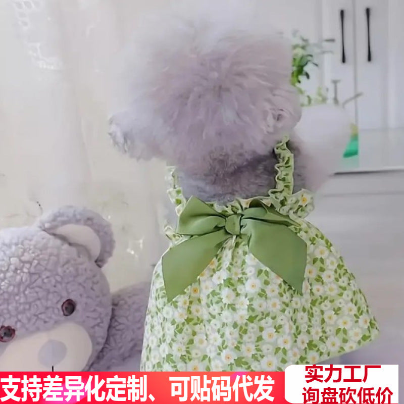 Pet Dog Daisy Strap Princess Dress for Small Dogs and Cats