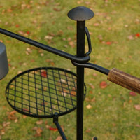 Outdoor Camping Foldable Cast Iron Fire Pit BBQ Grill