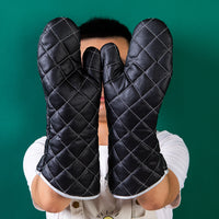 Extended Heat Resistant Leather Oven Mitt for Baking and Cooking