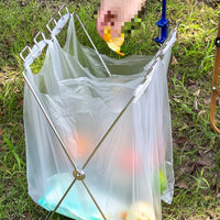 Portable Outdoor Folding Trash Bag Holder for Camping, Picnic, and Home Kitchen