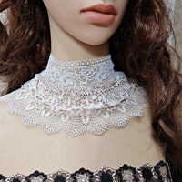 2026 New European American Retro Lolita Gothic Cream White Ruffled Neck Collar Necklace for All Seasons