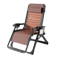 Folding Recliner Chair with Breathable Bamboo Slats for Office, Home, and Outdoor Relaxation