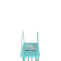 Square Macrame Hammock Chair Indoor Outdoor Patio Swing with Tassels