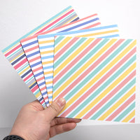 15cm Square Printed Striped Polka Dot Series Colored Origami Paper for Kids' Handicrafts and Paper Cutting