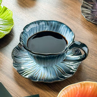 Luxury Floral Coffee Cup and Saucer Set for Latte and Afternoon Tea