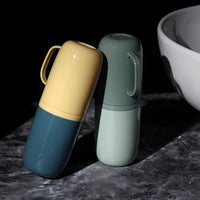 Portable Toothbrush and Toothpaste Holder Set for Travel and Dorms