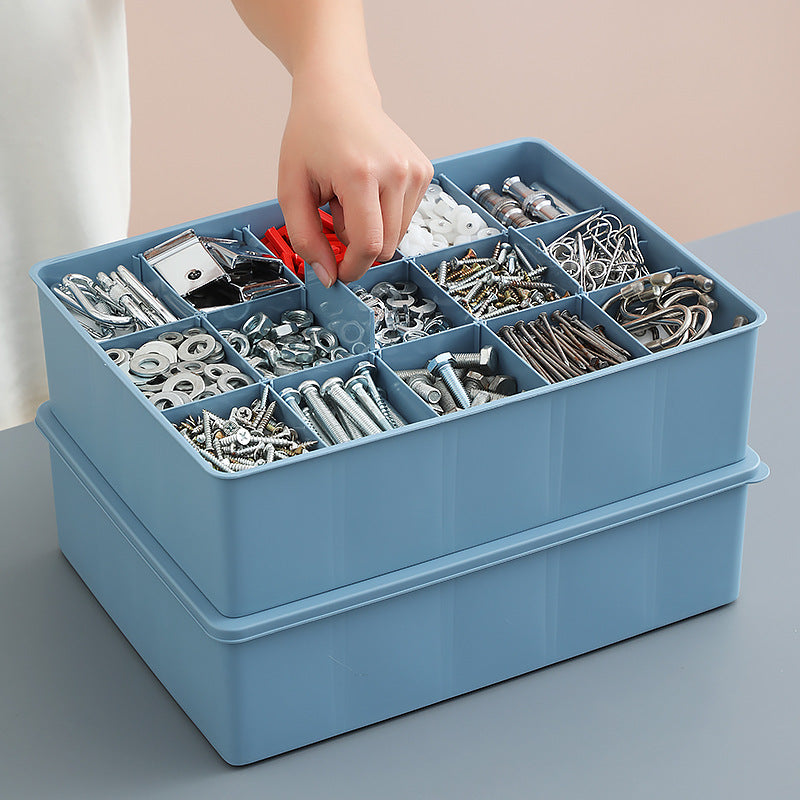 Heavy-Duty Multi-Compartment Plastic Storage Box for Hardware Tools and Parts