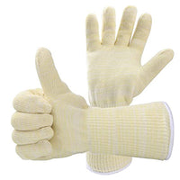 Heat Resistant BBQ Gloves, 350°C Double Layer Cotton Polyester Oven Mitts for Grilling, Baking, Cooking
