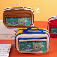 INS Vintage Large Capacity Pencil Case Multi-layer Storage Stationery Bag for Students