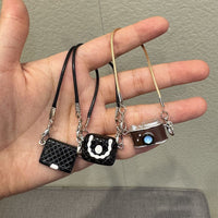 Dollhouse Miniature Retro Camera Black and White Bag Neck Accessory Doll Pendant