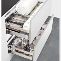 Pull-Out Stainless Steel Kitchen Cabinet Dish Drying Rack Drawer Organizer
