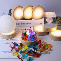 LED Luminous Coaster for Bar & Home, Cocktail & Wine Glass Base Light, Luxury Wooden Design