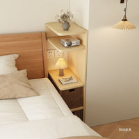 New Home Ultra-Thin Rattan Narrow Bedside Table Small Simple Nightstand Storage Shelf