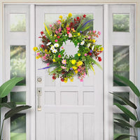Texas Wildflower Eucalyptus Spring Wreath for Front Door Decor