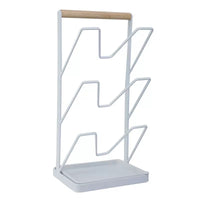 No-Drill Wooden Handle Pot Lid Holder Kitchen Storage Rack Multi-functional Home Organizer Cutting Board Rack Multi-layer Chopping Board Stand