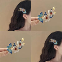 Chinese Style Cloud Pearl Hair Clip with Tassel, Elegant Hanfu Hair Accessory