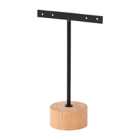 Wooden Base Metal Earring Display Stand Set for Studs, Dangles, and Pendants