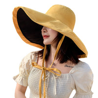 Women's Reversible Wide Brim Sun Hat UV Protection Fisherman Cap
